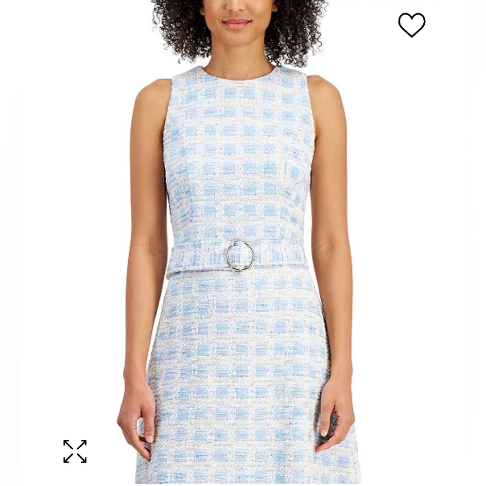 NWT Taylor Petite Sleeveless Belted A-Line Tweed Dress sz 12